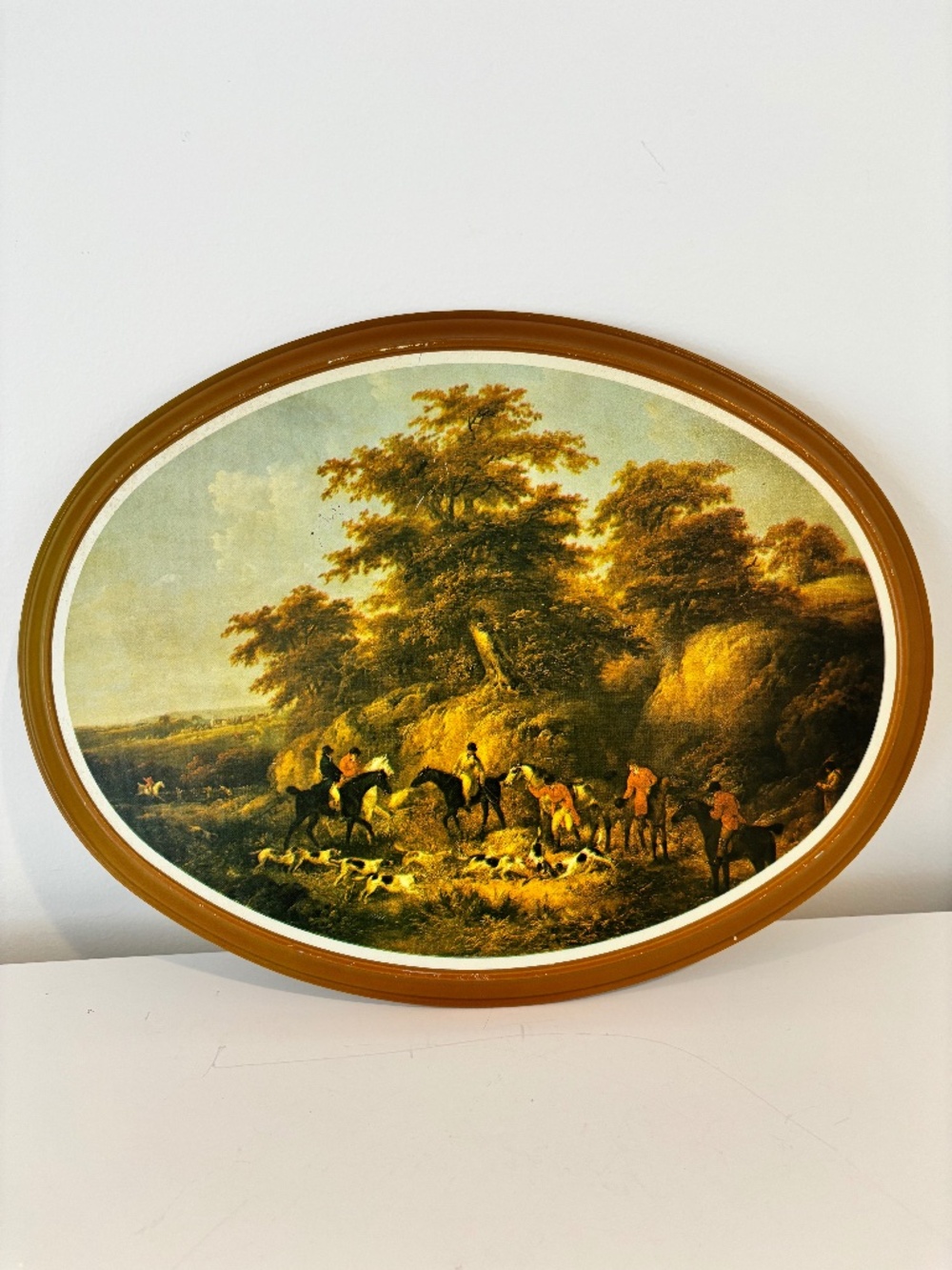 Vintage Ohio Art Company tin wall art "The End of the Hunt" George Morland 1974